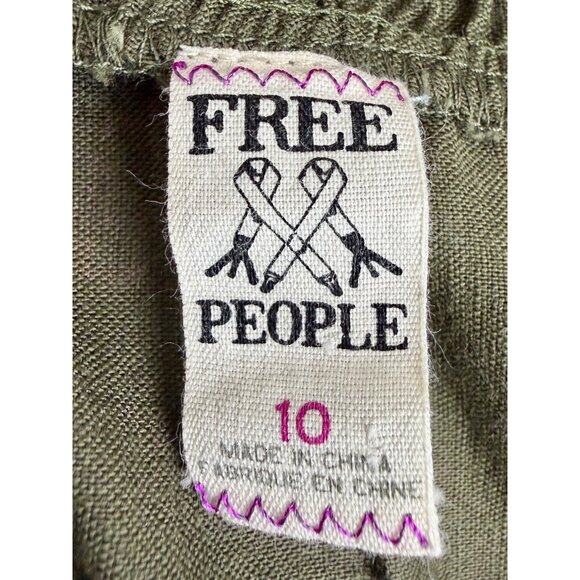 RARE VTG Free People Green Butterfly Mini Dress 10| Whimsigoth Boho Fairy Grunge - Picture 16 of 16